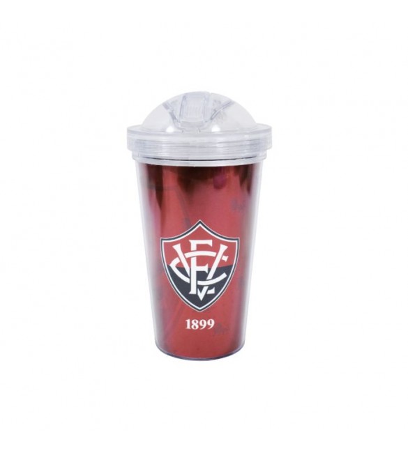 Copo De Plástico Com Canudo 450ml - Vitória